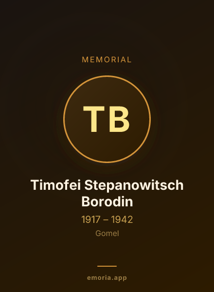 Memorial portrait of Timofei Stepanowitsch Borodin