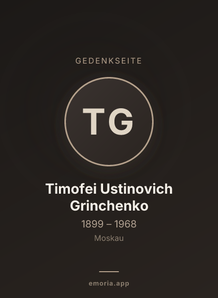 Gedenkportrait von Timofei Ustinovich Grinchenko