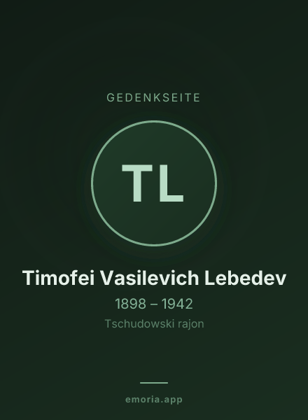 Gedenkportrait von Timofei Vasilevich Lebedev