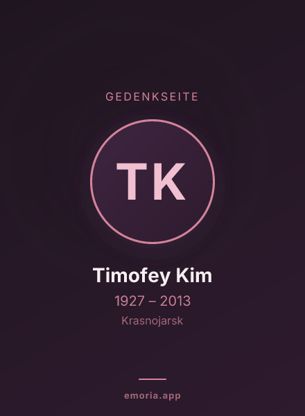 Gedenkportrait von Timofey Kim