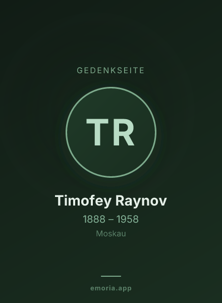 Gedenkportrait von Timofey Raynov