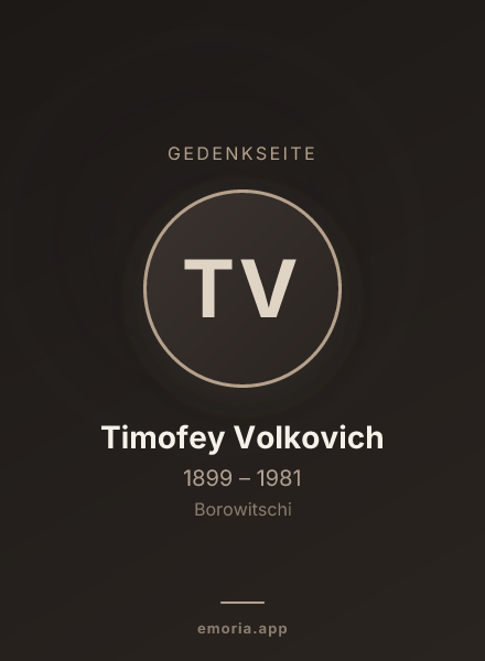 Gedenkportrait von Timofey Volkovich