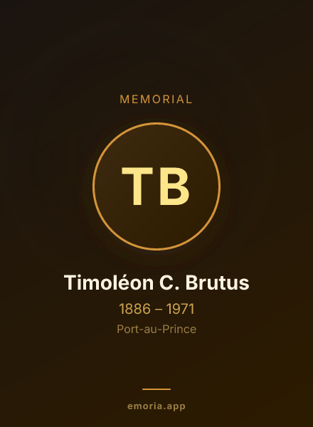 Memorial portrait of Timoléon C. Brutus