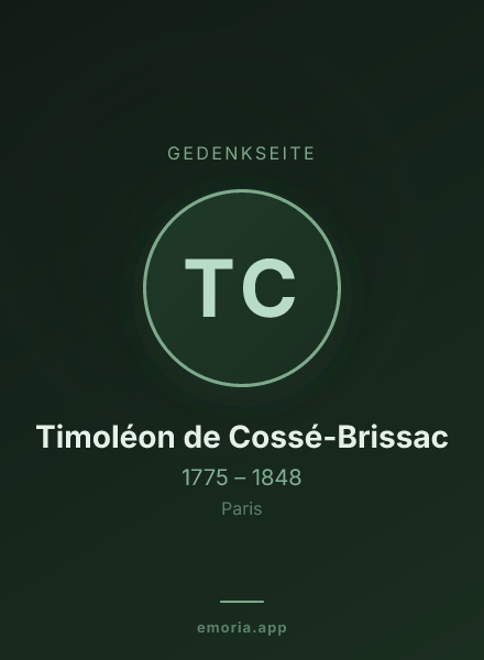 Gedenkportrait von Timoléon de Cossé-Brissac