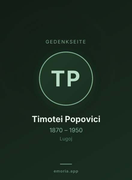 Gedenkportrait von Timotei Popovici