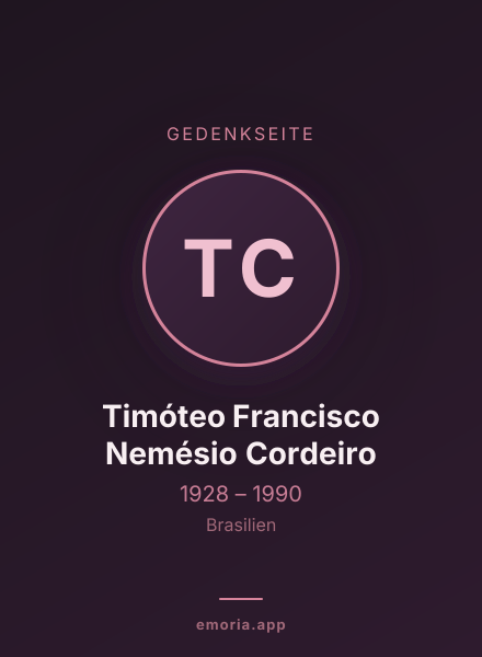 Gedenkportrait von Timóteo Francisco Nemésio Cordeiro