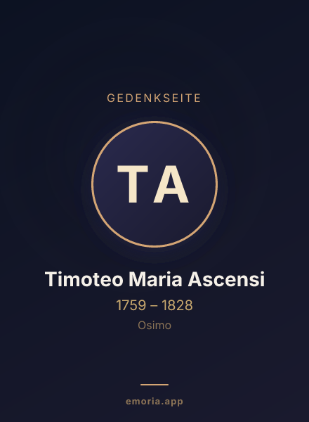 Gedenkportrait von Timoteo Maria Ascensi