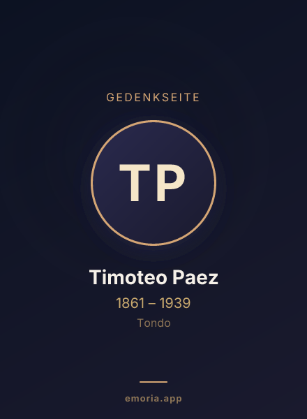 Gedenkportrait von Timoteo Paez