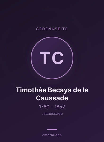 Gedenkportrait von Timothée Becays de la Caussade