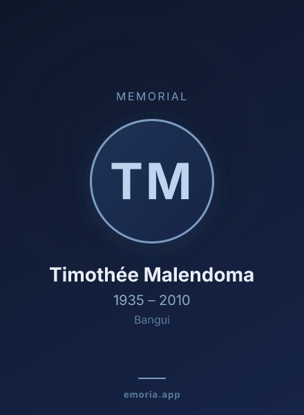 Memorial portrait of Timothée Malendoma