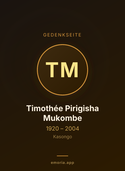 Gedenkportrait von Timothée Pirigisha Mukombe