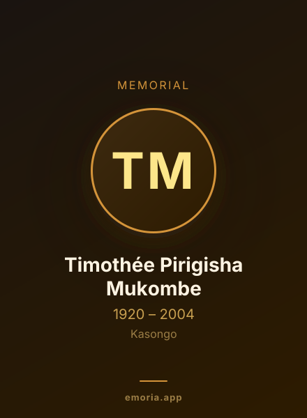 Memorial portrait of Timothée Pirigisha Mukombe