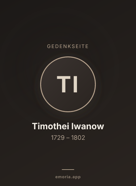 Gedenkportrait von Timothei Iwanow