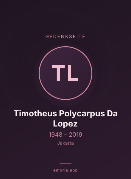 Gedenkportrait von Timotheus Polycarpus Da Lopez