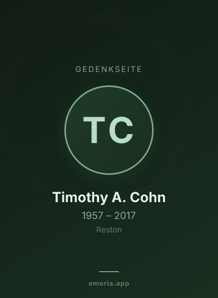 Gedenkportrait von Timothy A. Cohn