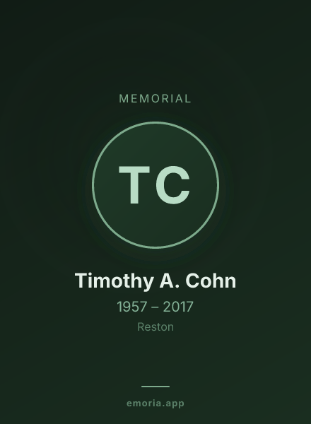 Memorial portrait of Timothy A. Cohn