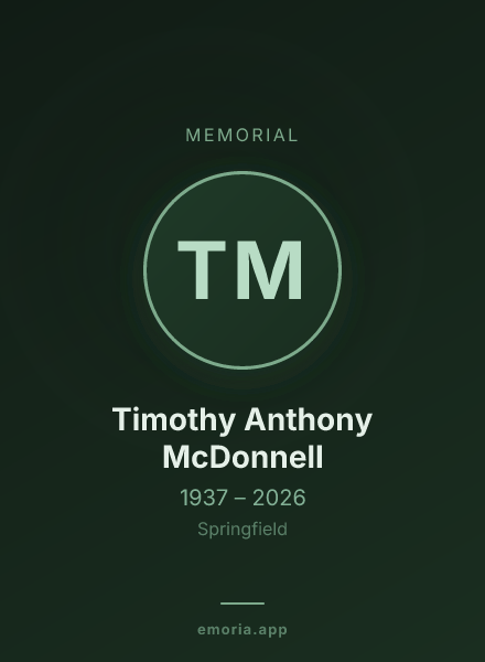 Memorial portrait of Timothy Anthony McDonnell