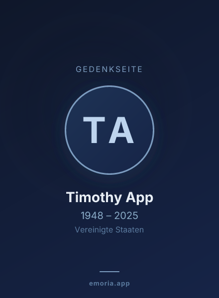 Gedenkportrait von Timothy App