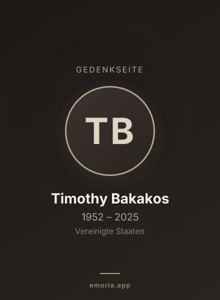 Gedenkportrait von Timothy Bakakos