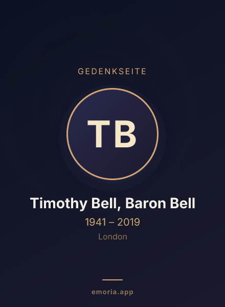 Gedenkportrait von Timothy Bell, Baron Bell