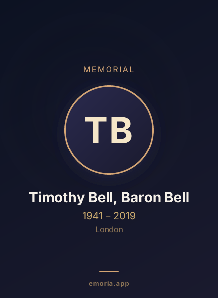 Memorial portrait of Timothy Bell, Baron Bell