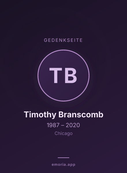 Gedenkportrait von Timothy Branscomb