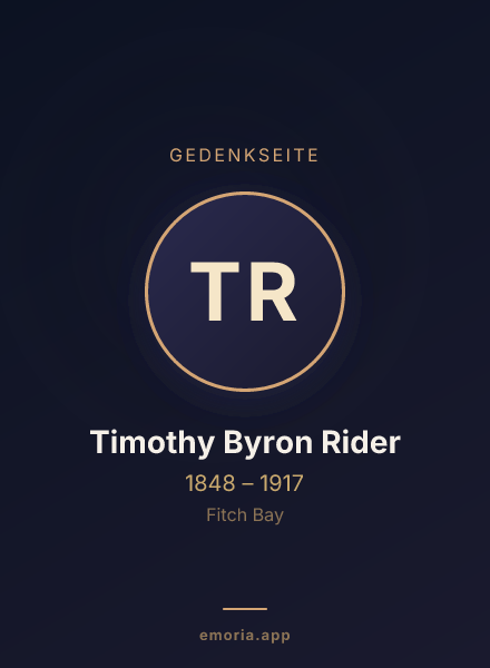 Gedenkportrait von Timothy Byron Rider