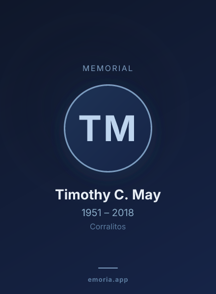 Memorial portrait of Timothy C. May