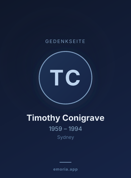 Gedenkportrait von Timothy Conigrave