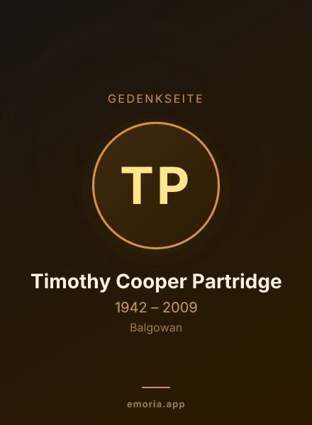 Gedenkportrait von Timothy Cooper Partridge
