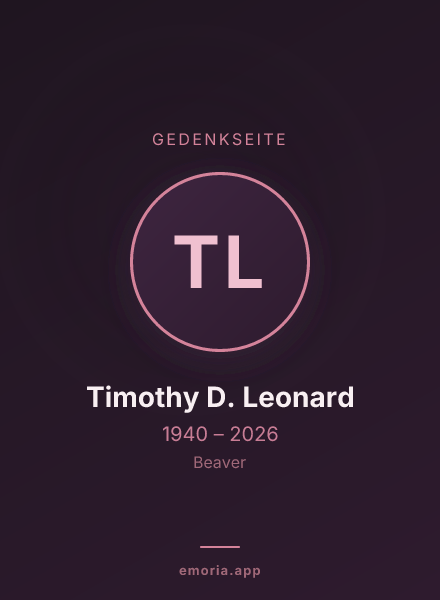 Gedenkportrait von Timothy D. Leonard