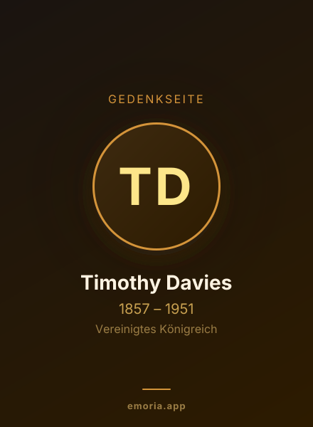 Gedenkportrait von Timothy Davies