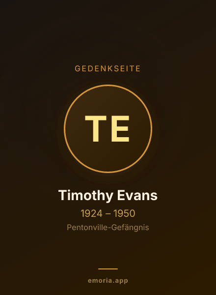 Gedenkportrait von Timothy Evans