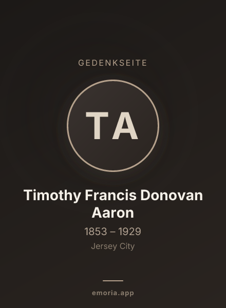 Gedenkportrait von Timothy Francis Donovan Aaron