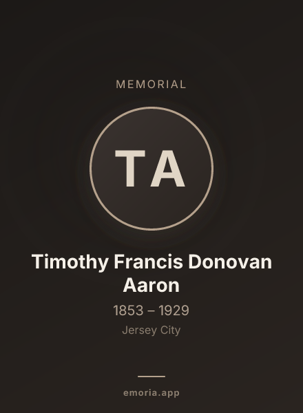Memorial portrait of Timothy Francis Donovan Aaron
