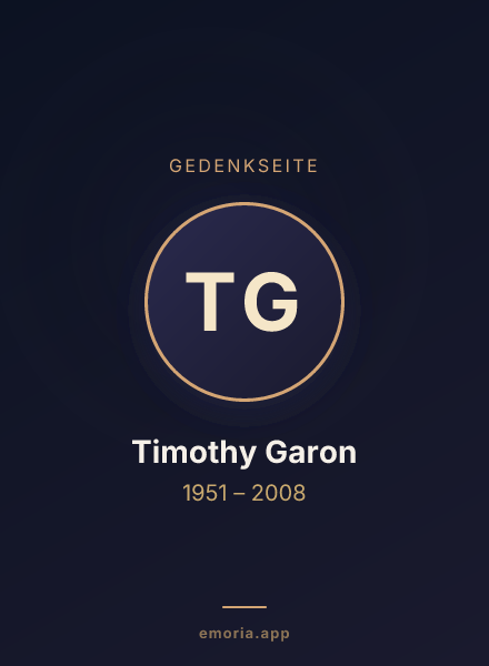 Gedenkportrait von Timothy Garon
