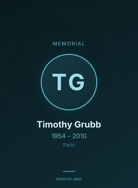 Memorial portrait of Timothy Grubb