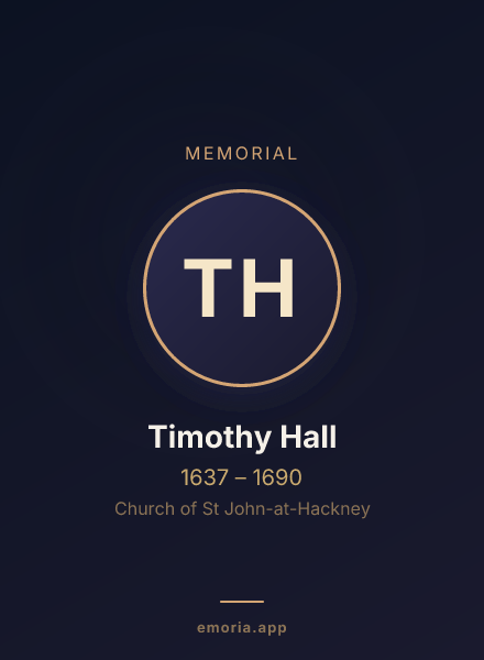 Memorial portrait of Timothy Hall