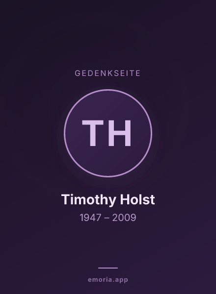 Gedenkportrait von Timothy Holst