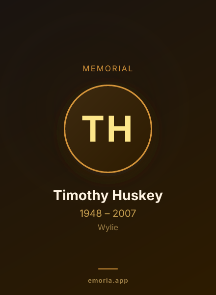 Memorial portrait of Timothy Huskey