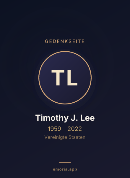 Gedenkportrait von Timothy J. Lee