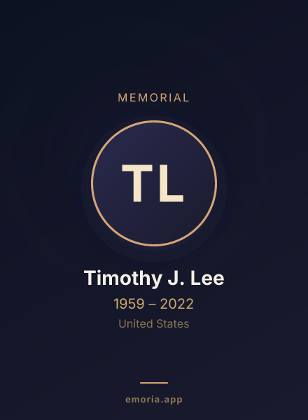 Memorial portrait of Timothy J. Lee