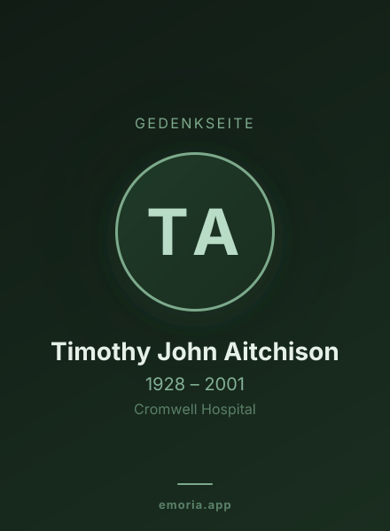 Gedenkportrait von Timothy John Aitchison