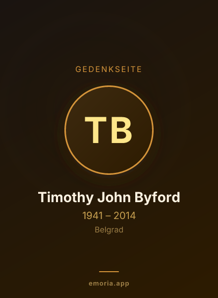 Gedenkportrait von Timothy John Byford