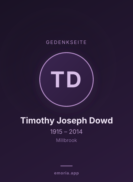 Gedenkportrait von Timothy Joseph Dowd