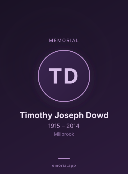 Memorial portrait of Timothy Joseph Dowd