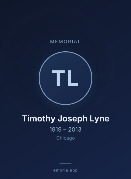 Memorial portrait of Timothy Joseph Lyne