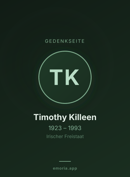Gedenkportrait von Timothy Killeen