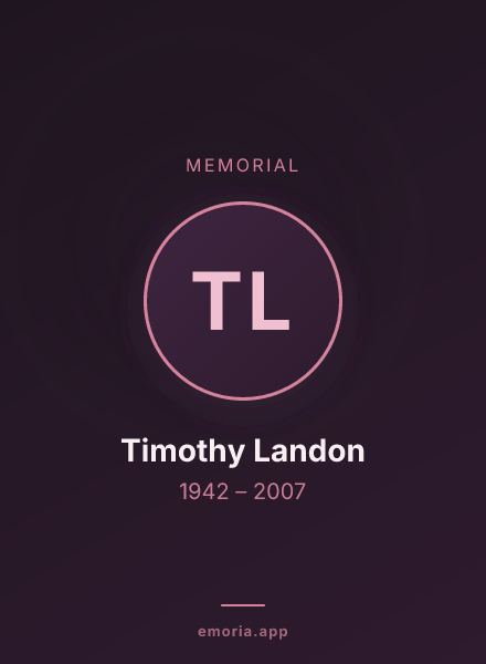 Memorial portrait of Timothy Landon