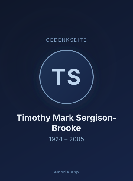 Gedenkportrait von Timothy Mark Sergison-Brooke